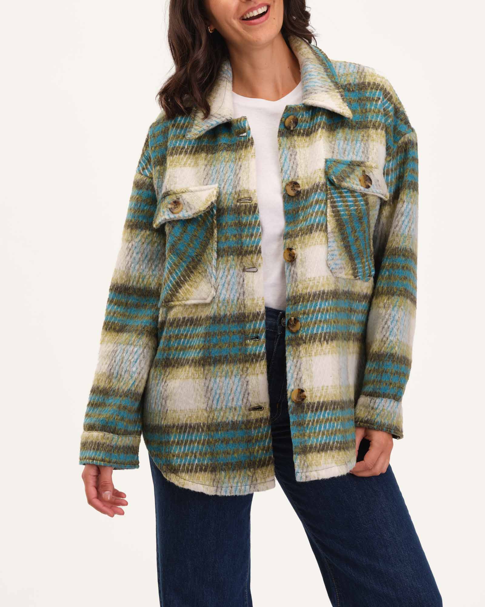 Women's Plaid Flannel Shirt Jacket | Industry | JANE + MERCER