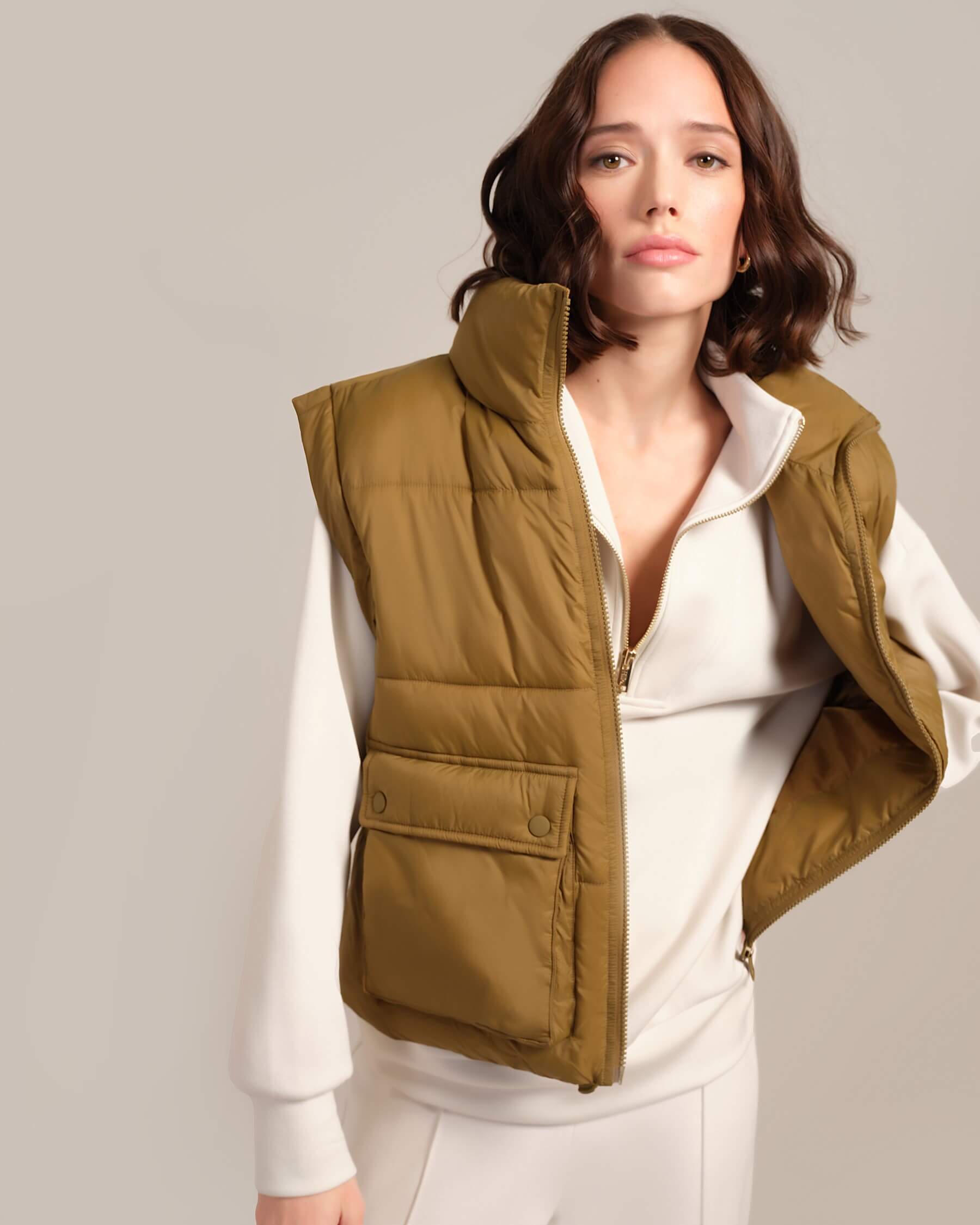 Cargo Pocket Padded Puffer Vest | Industry | JANE + MERCER