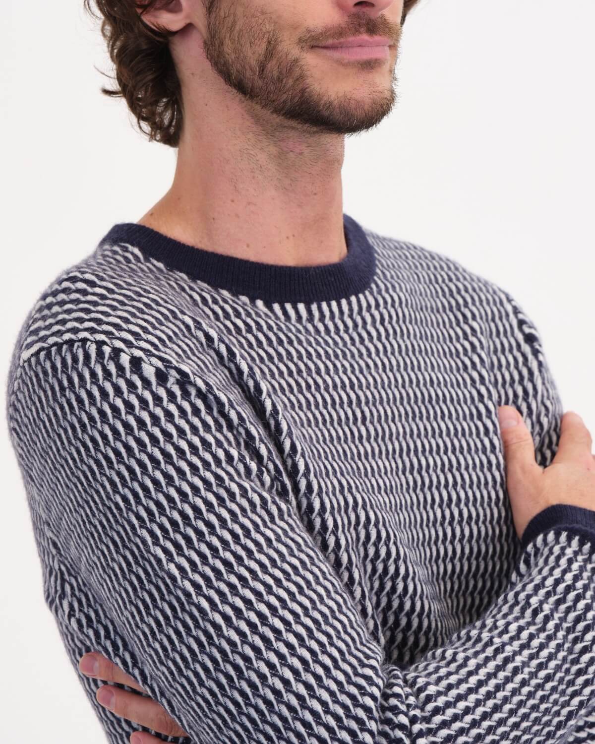 Men's Cashmere Novelty Stitch Sweater| Magaschoni Men | JANE + MERCER