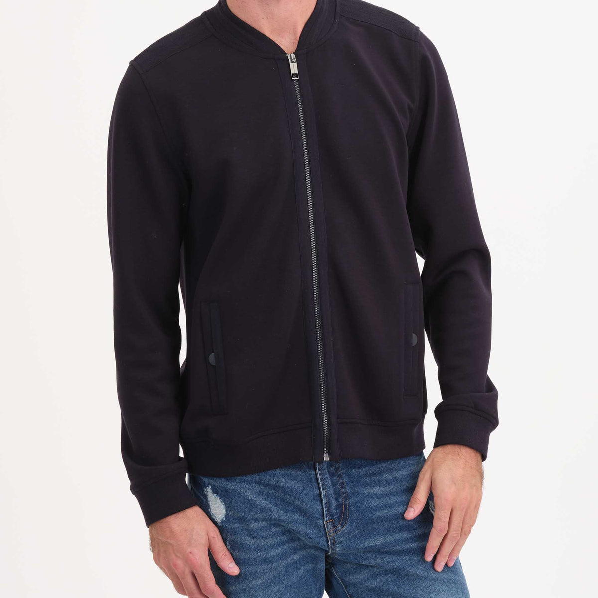 Men's Long Sleeve Knit Bomber Jacket Magaschoni Men's JANE + MERCER