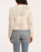 Chelsea & Theodore Women's Covered Button Front Crochet Cardigan | JANE + MERCER