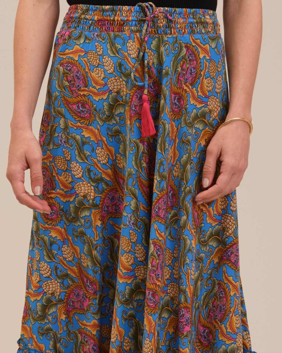 Shop Pull On Blooming Paisley Print Tiered Skirt | Chelsea & Theodore | JANE + MERCER