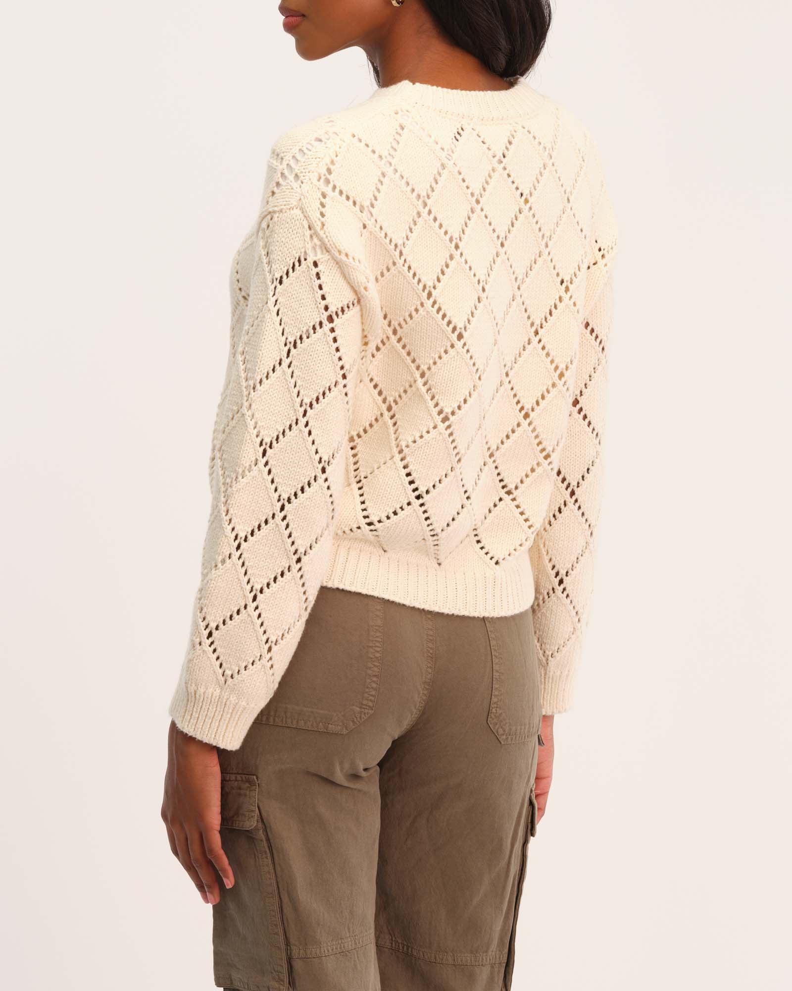 Shop Chelsea & Theodore Women's Novelty Stitch Crewneck Sweater | JANE + MERCER