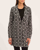 Philosophy Women's Button Front Geometric Lapel Collar Coat | JANE + MERCER