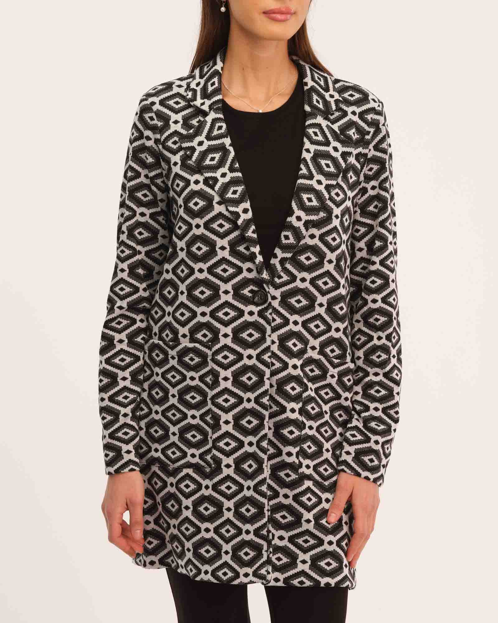 Shop Philosophy Women's Button Front Geometric Lapel Collar Coat | JANE + MERCER