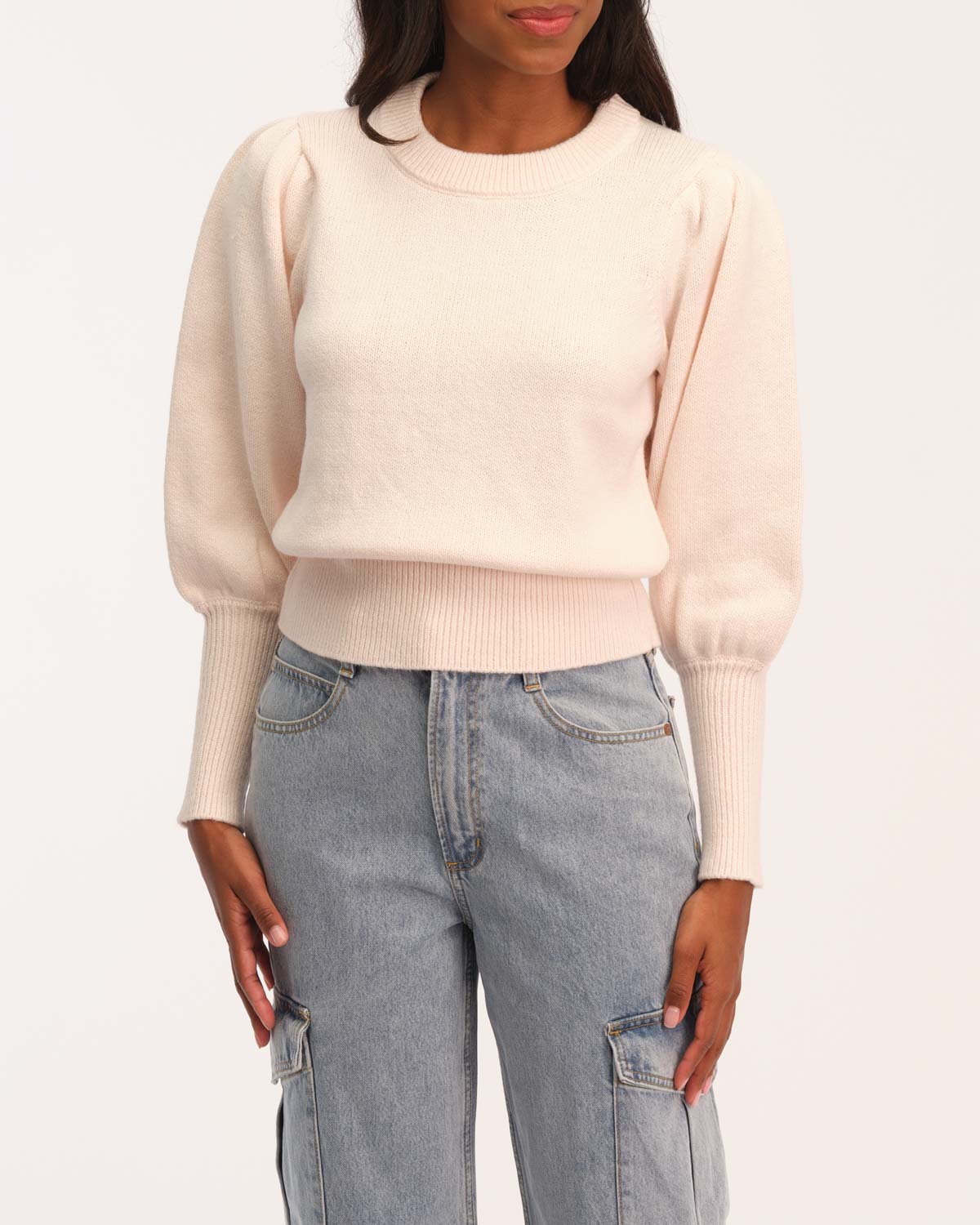 Shop Philosophy Women's Blouson Sleeve Crewneck Jersey Sweater | JANE + MERCER