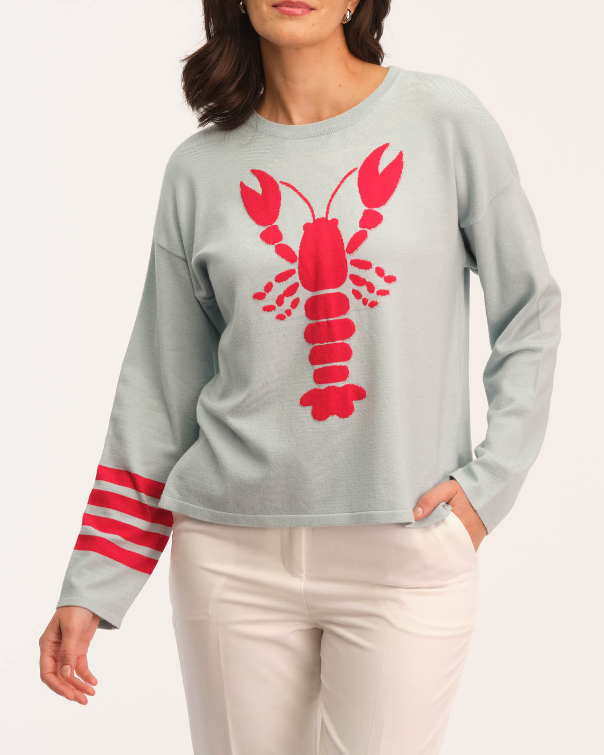 Shop Philosophy Women's Lobster Print Pullover Sweater | JANE + MERCER