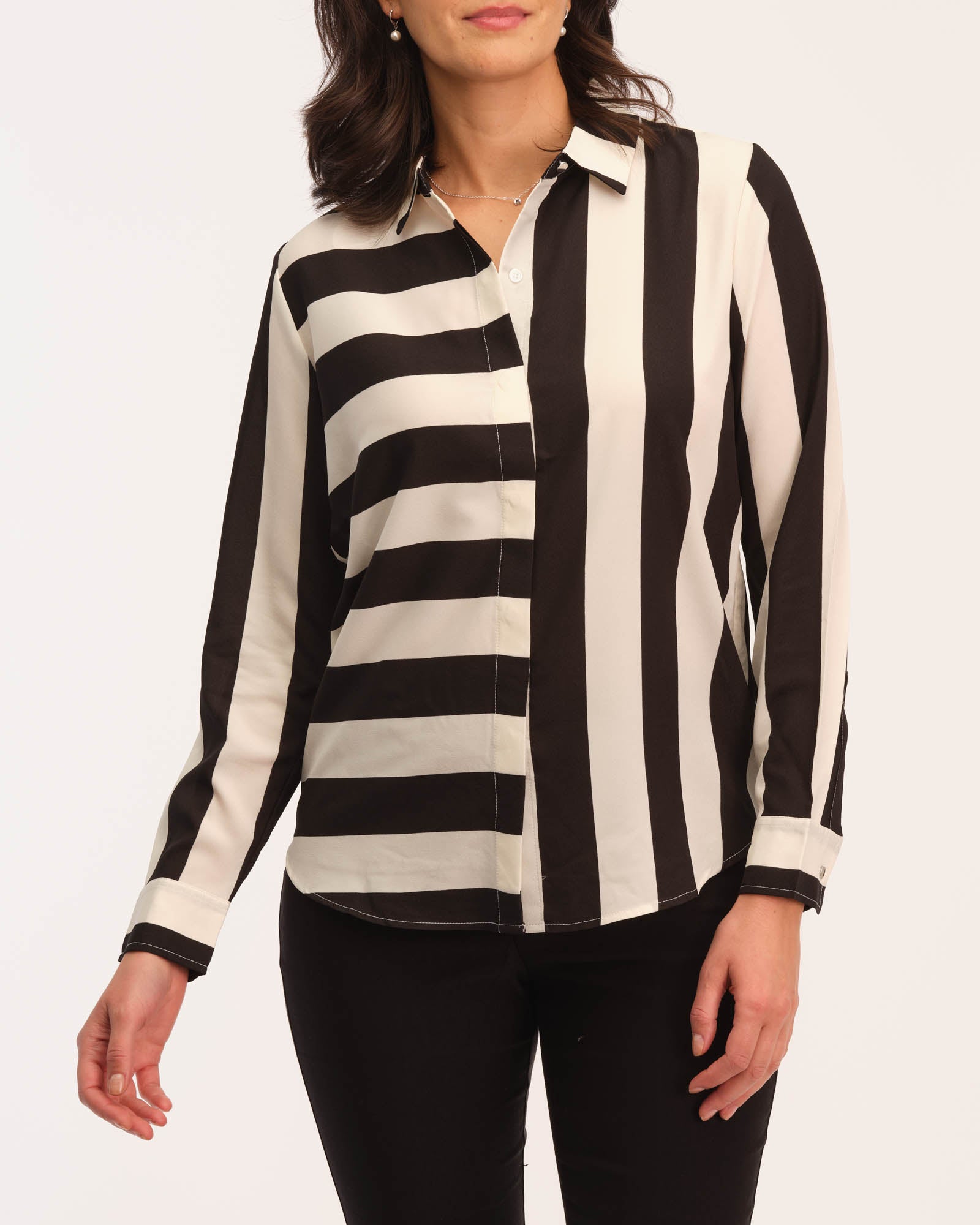 Philosophy Women's Multi Stripe Print Blouse | JANE + MERCER