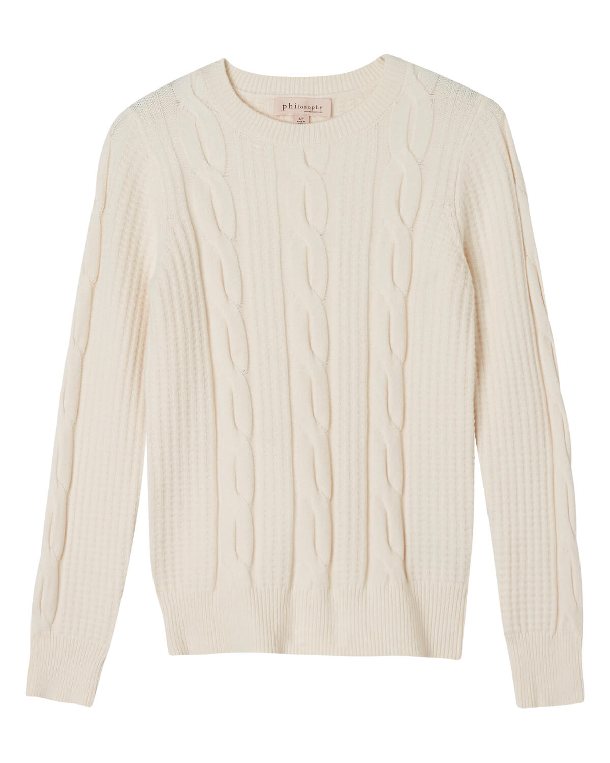Shop Crew Neck Cable-Knit Pullover | Philosophy | JANE + MERCER