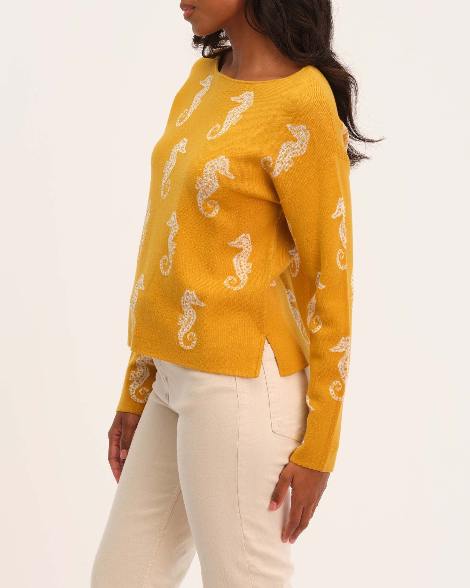 Shop Philosophy Women's Wide Neck Birdseye Jacquard Sweater | JANE + MERCER