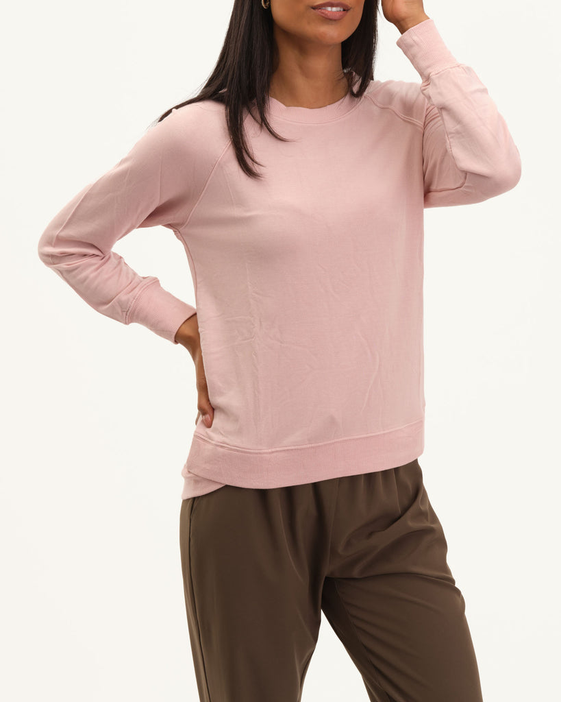 Raglan Sleeve French Terry Top, Willow Pink | Workshop
