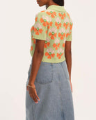 Industry Women's Short Sleeve Jacquard Polo Cardigan | JANE + MERCER