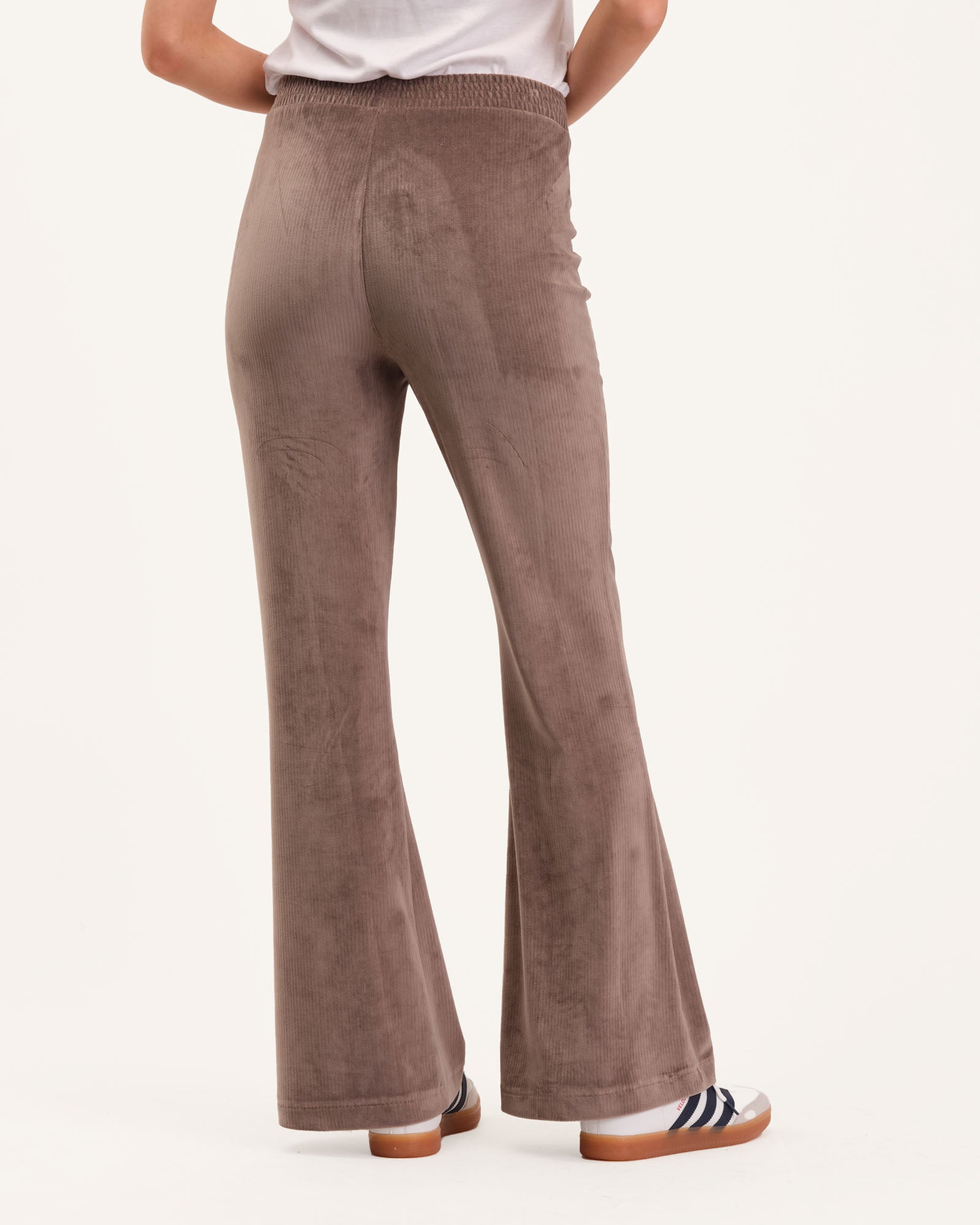 Women's Pull on Corduroy Flare Pants Elastic Waist Classic