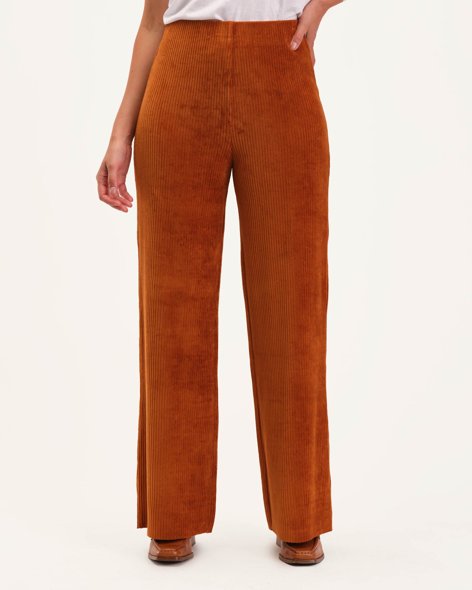 Ankle Length Pull-On Corduroy Pant, Copper | Industry