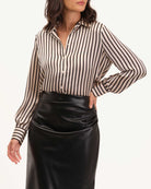 Satin Classic Stripe Shirt | Industry | JANE + MERCER