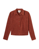Button Front Corduroy Shirt Jacket, Rust | Industry