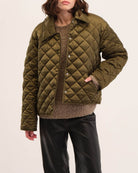 Snap Front Quilted Padded Jacket | Industry | JANE + MERCER