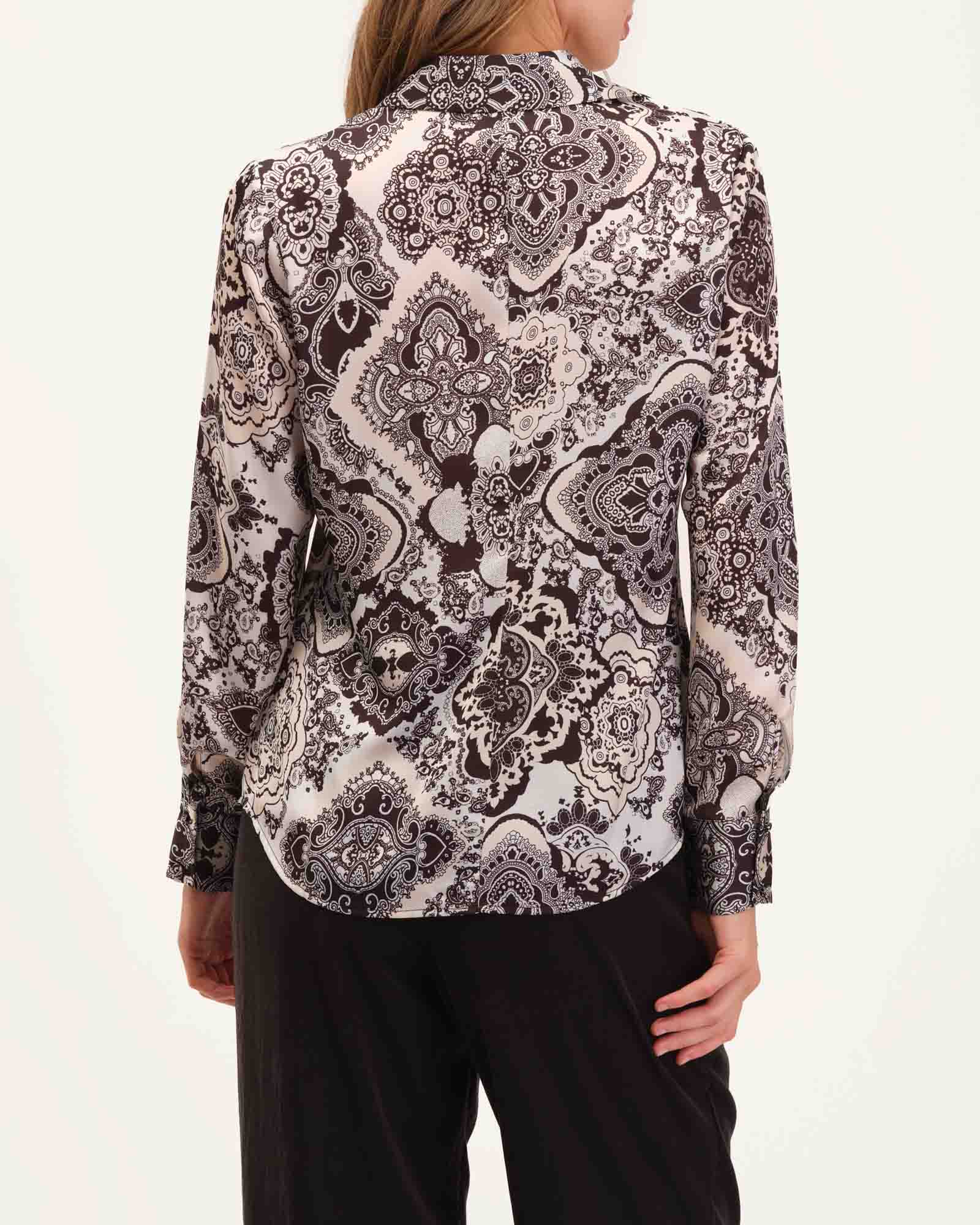 Satin Oversize Medallion Print Shirt | Industry | JANE + MERCER