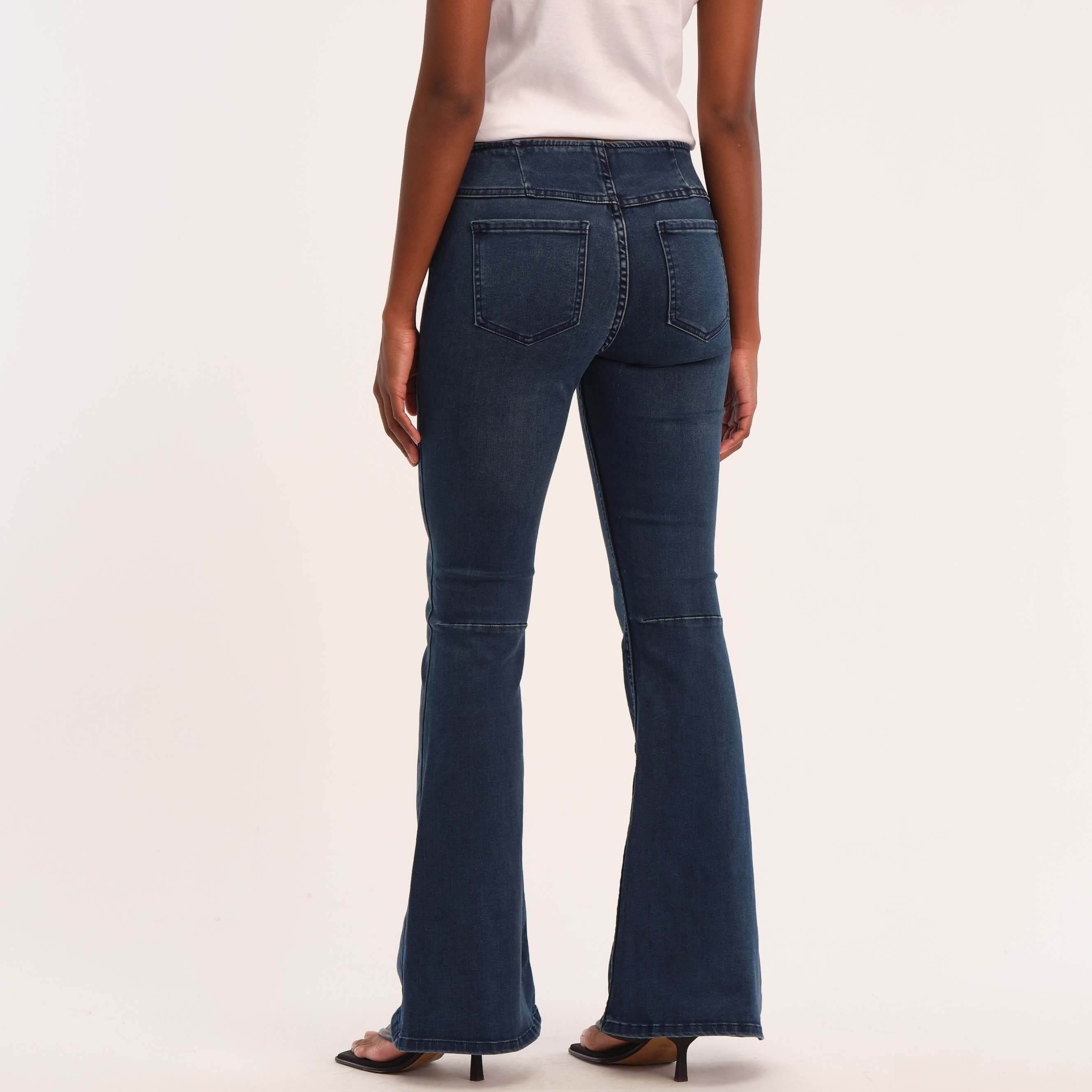 Pull on flare leg jeans best sale