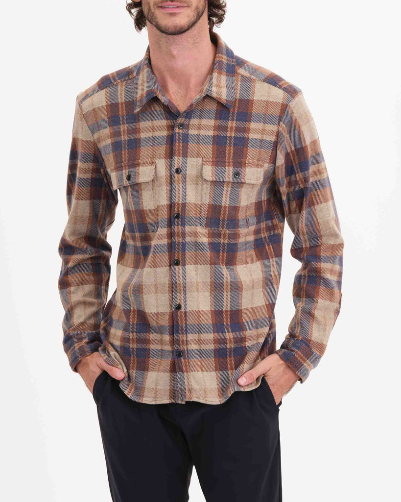 Men's Patch Pocket Button Down Shirt, Brown | For The Republic Men's