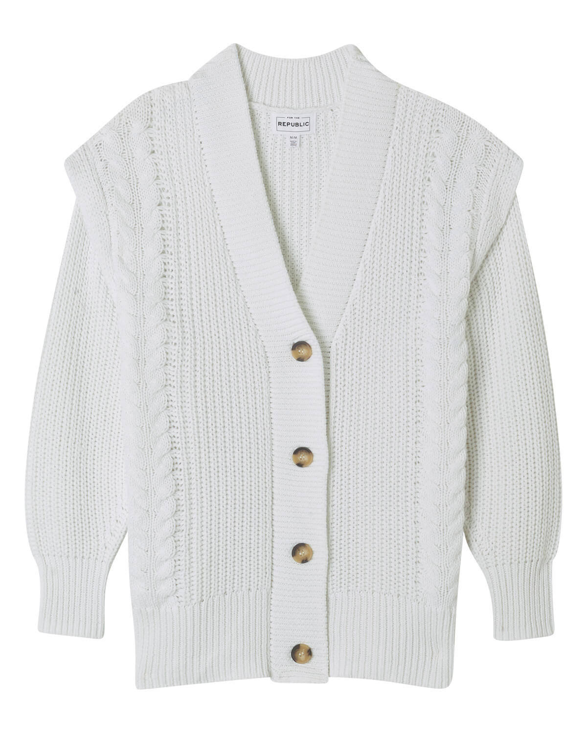 Oversized white knit cardigan hotsell