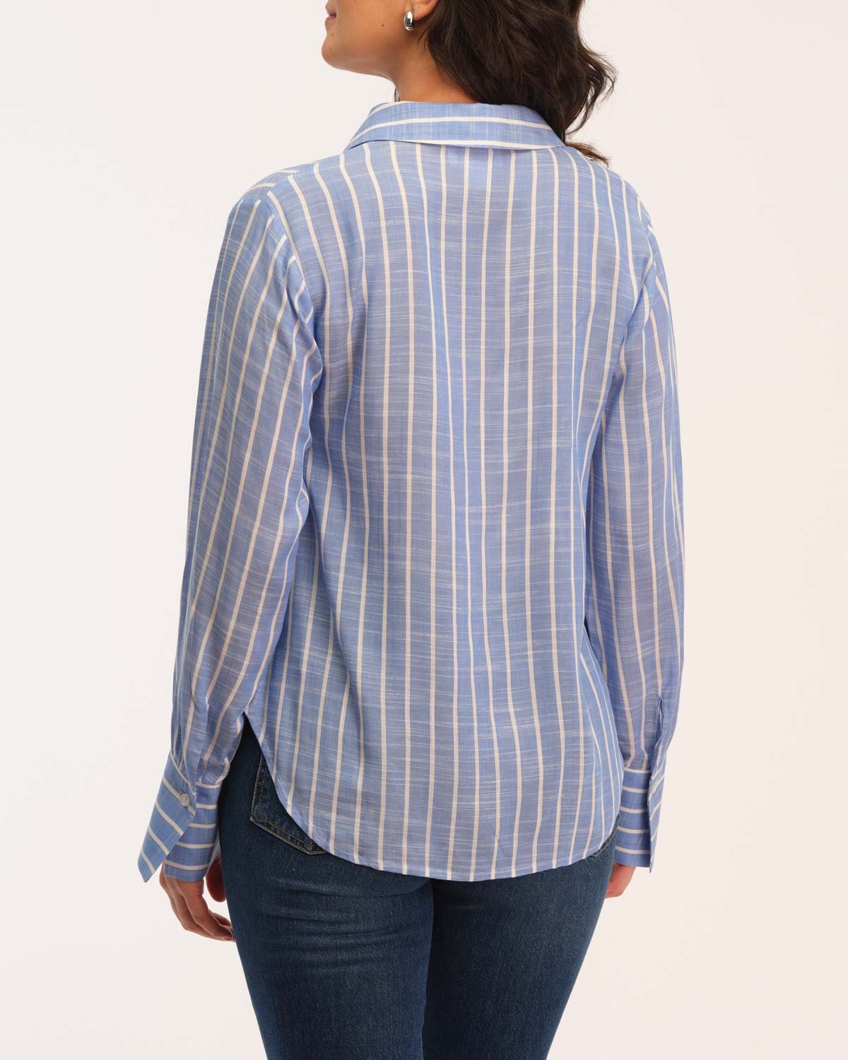 Shop For The Republic Women's Split Neck Striped Blouse | JANE + MERCER