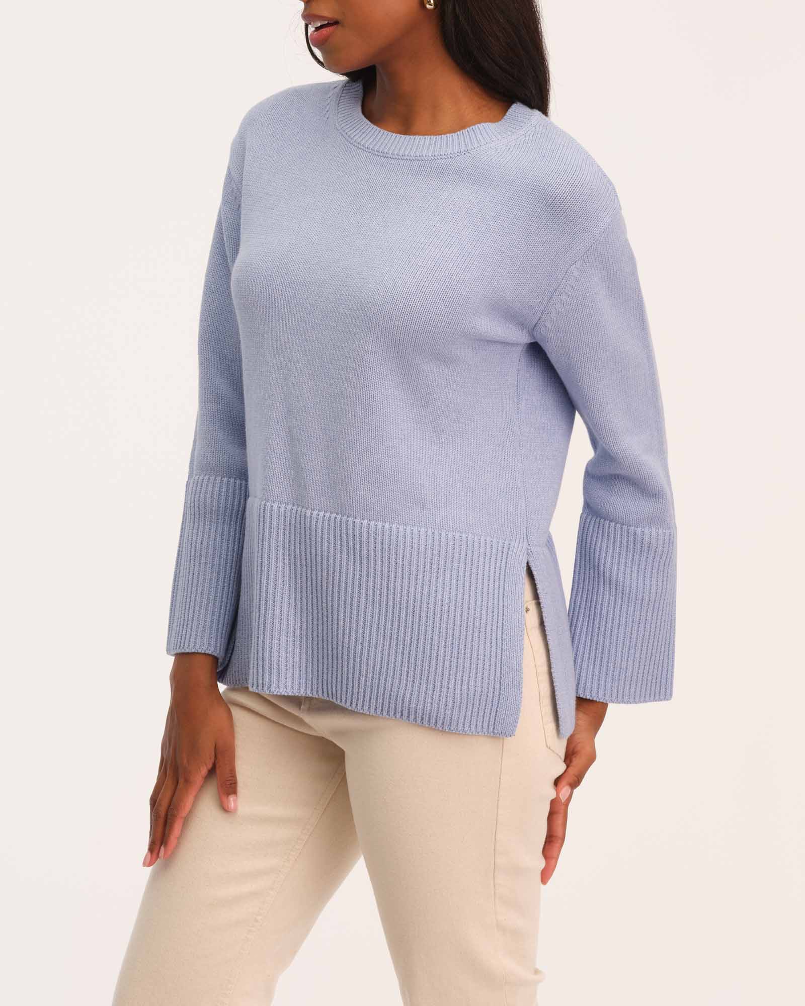 Shop For The Republic Women's Classic Crewneck Sweater with Side Vents | JANE + MERCER
