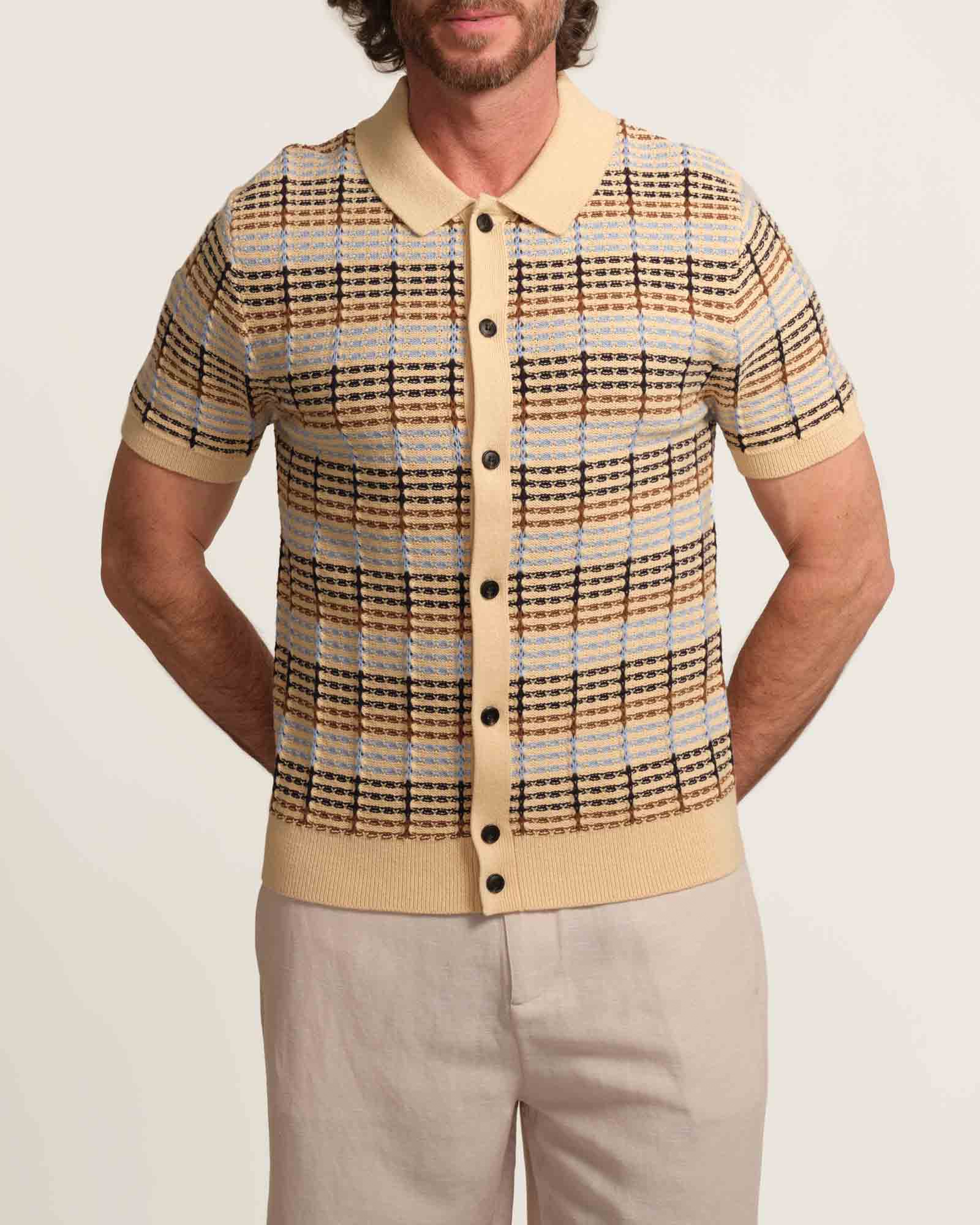 Shop Truth Men's Striped Button Down Sweater Cardigan | JANE + MERCER