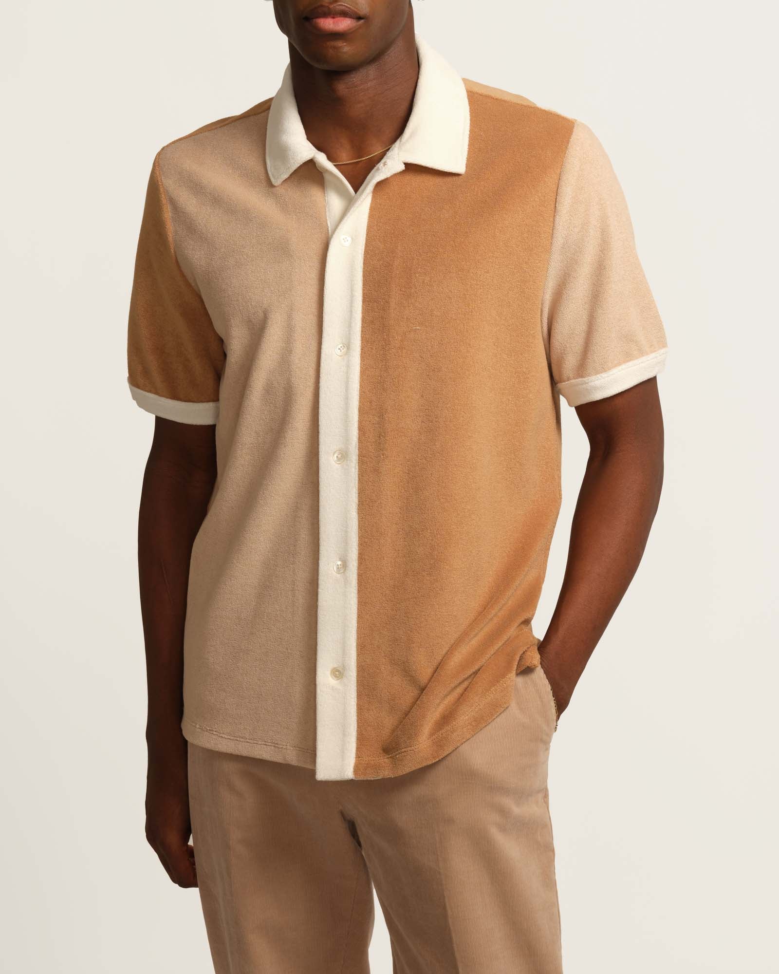 Shop Truth Men's Two-Tone French Terry Cabana Shirt | JANE + MERCER