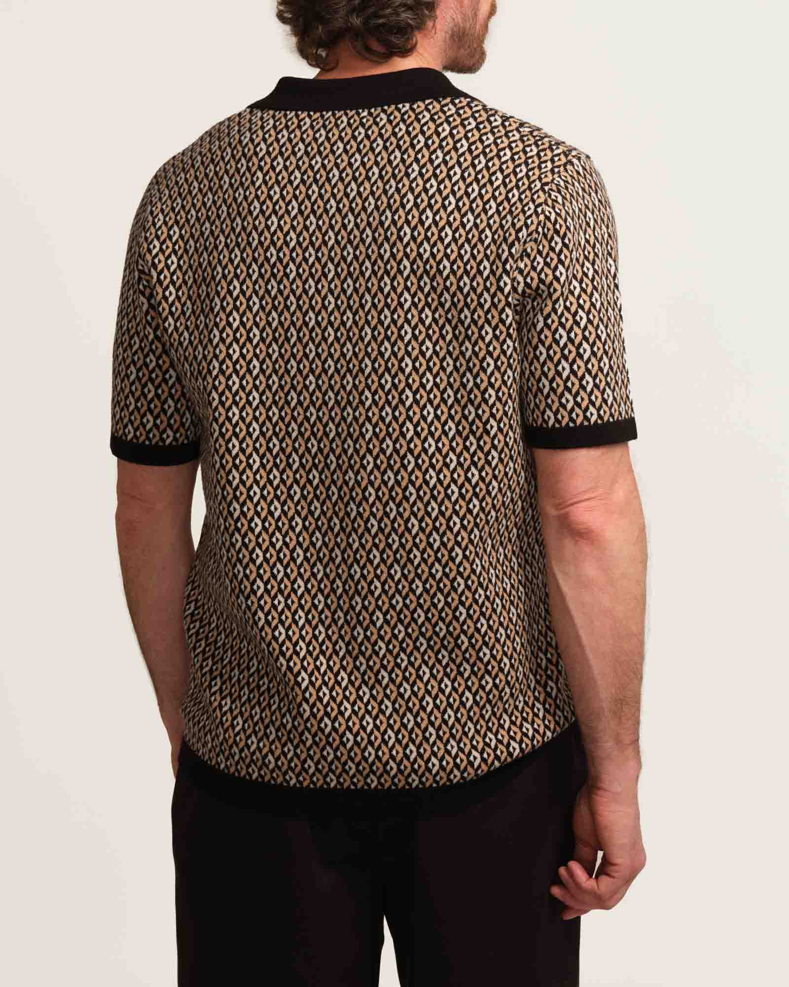 Shop Truth Men's Abstract Jacquard Sweater Polo | JANE + MERCER