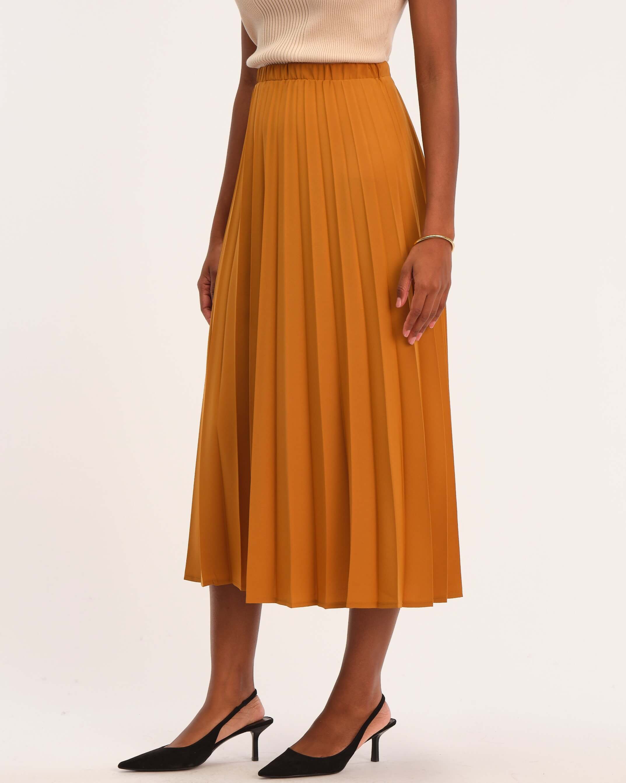 Truth Women's Pull-On Pleated Maxi Skirt | JANE + MERCER