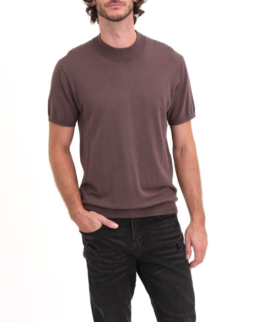 Men's Short Sleeve Mock Neck Pullover Sweater, Sage | Truth