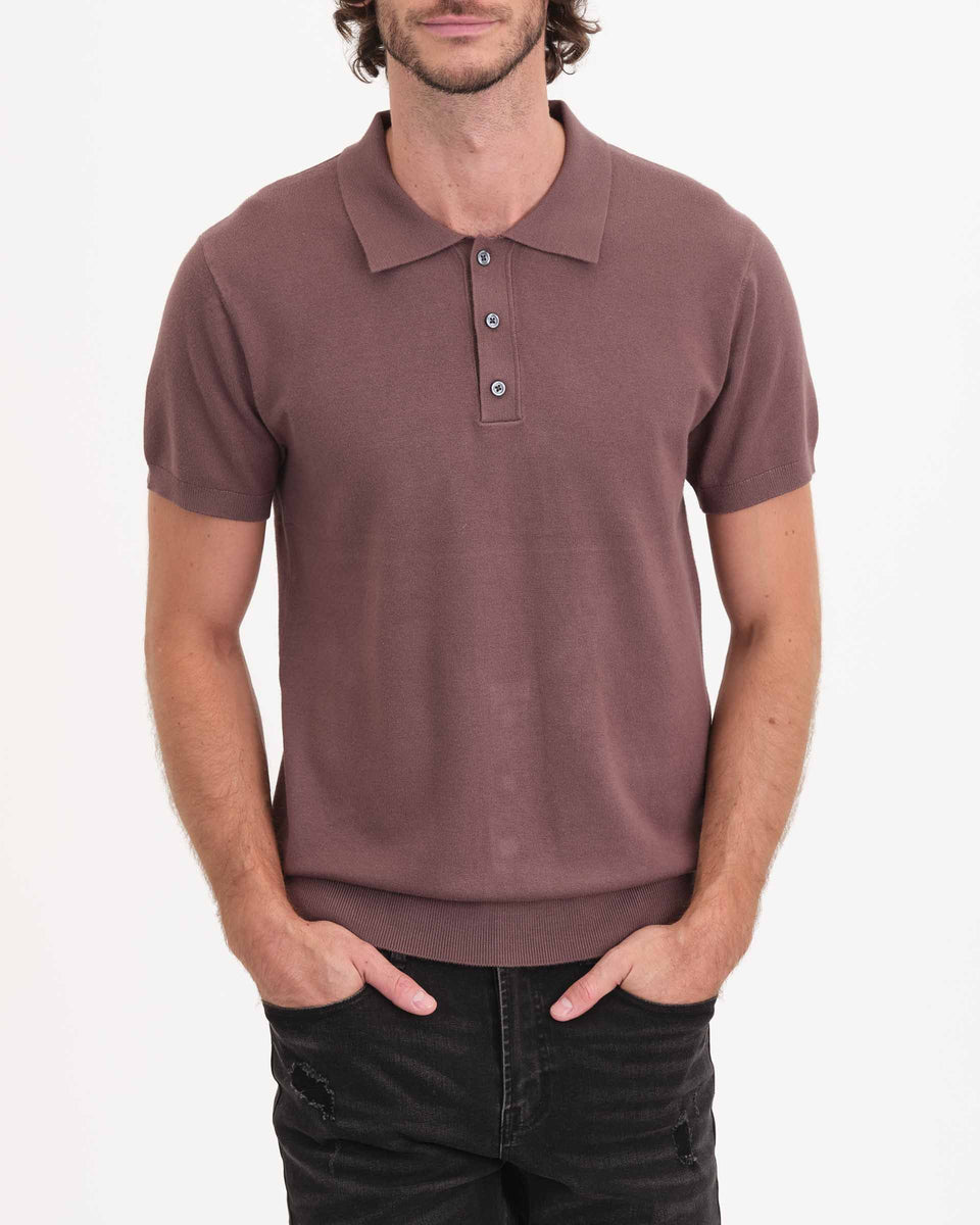 Men's Button-Through Knit Sweater Polo | Truth Men's – JANE + MERCER