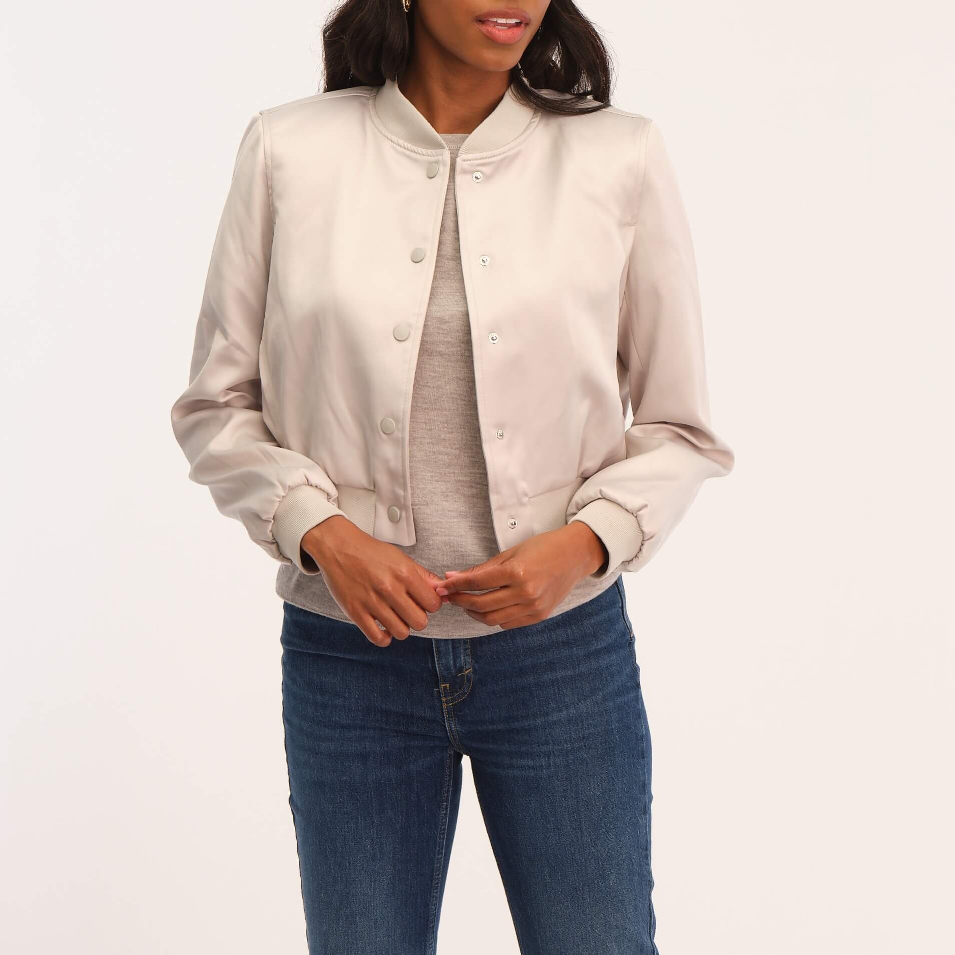 Truth Women's Satin Effect Cropped Bomber
