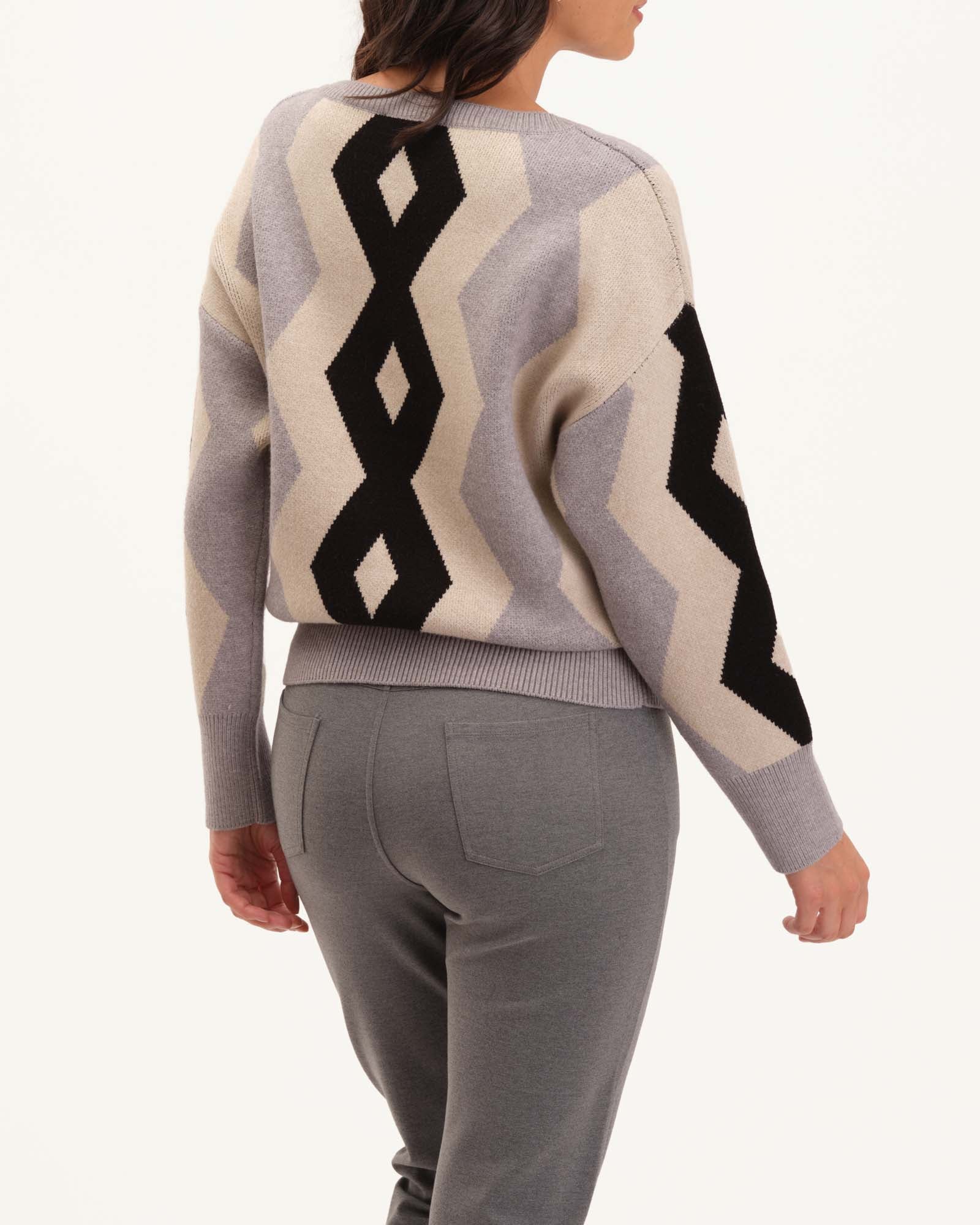 Birdseye Stripe Crew Neck Sweater | Truth