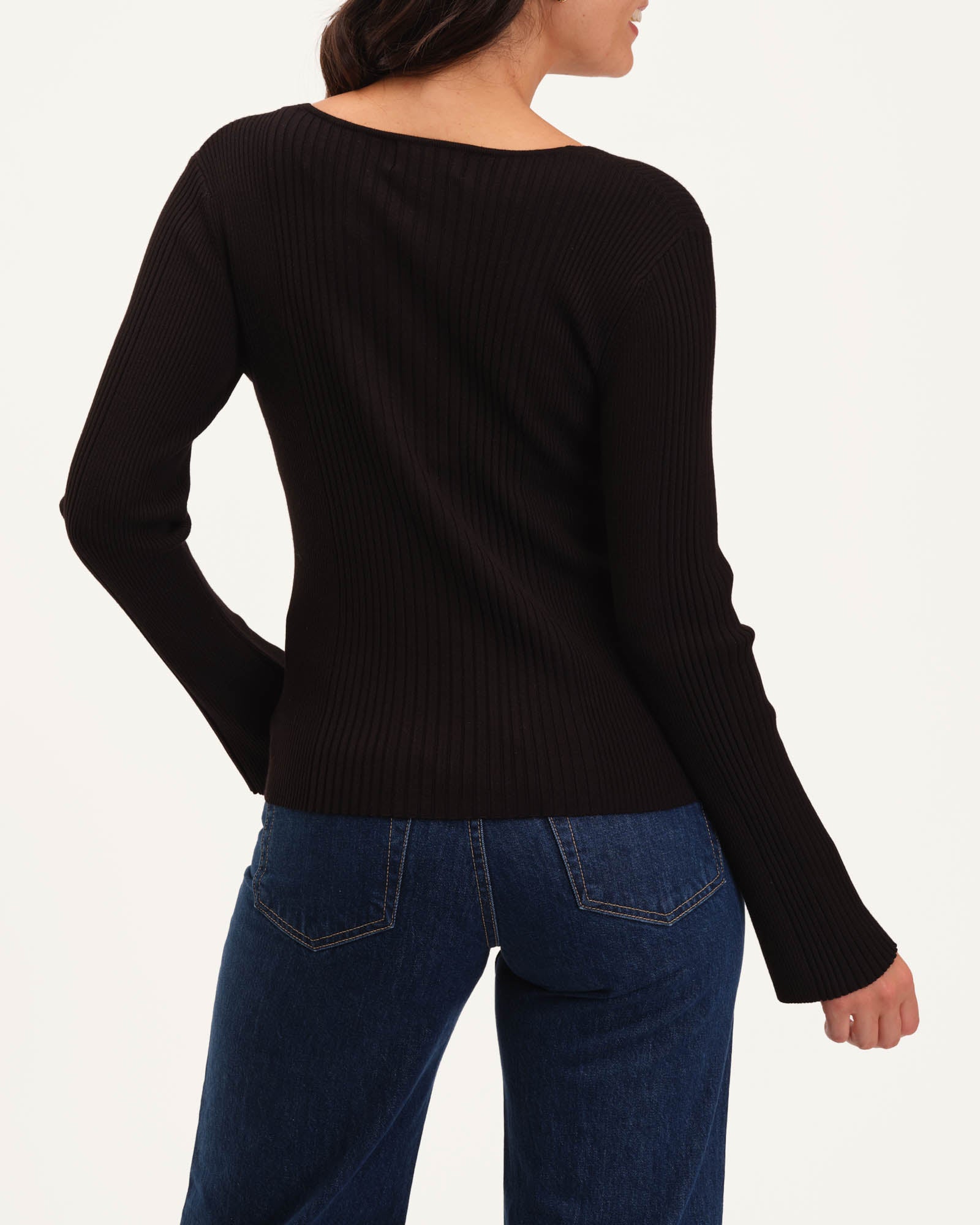 Flare Sleeve Zip-Up Sweater Top | Truth | JANE + MERCER