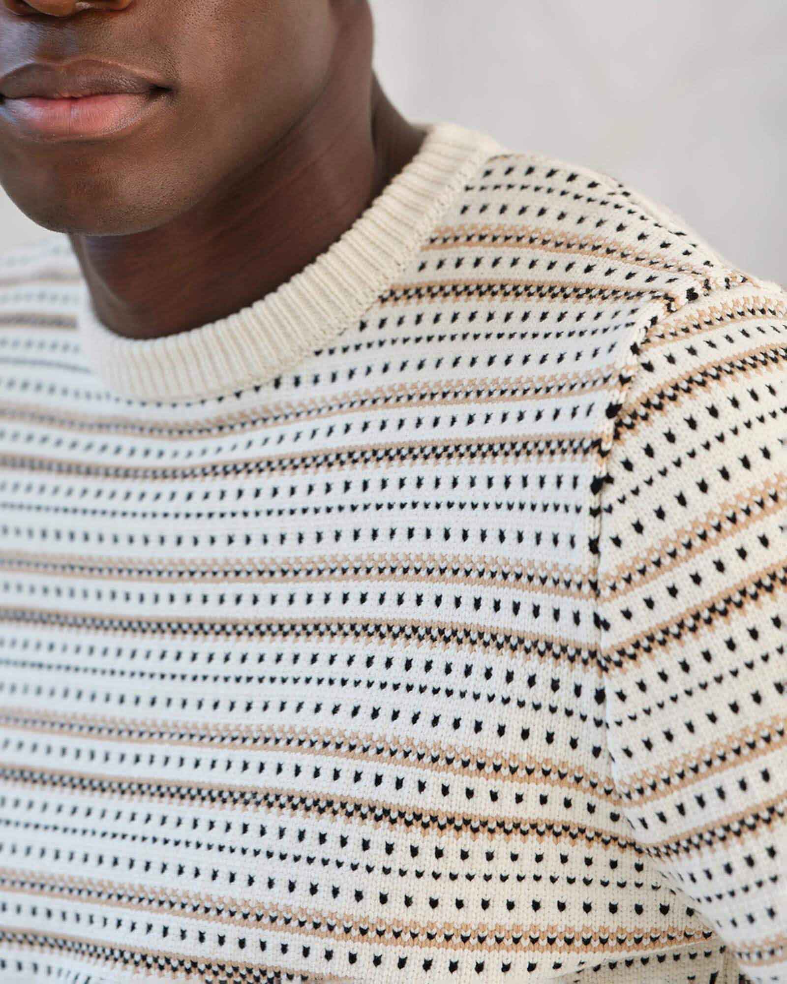 Shop Men's Tricolor Jacquard Pullover Sweater | Truth Men's | JANE + MERCER