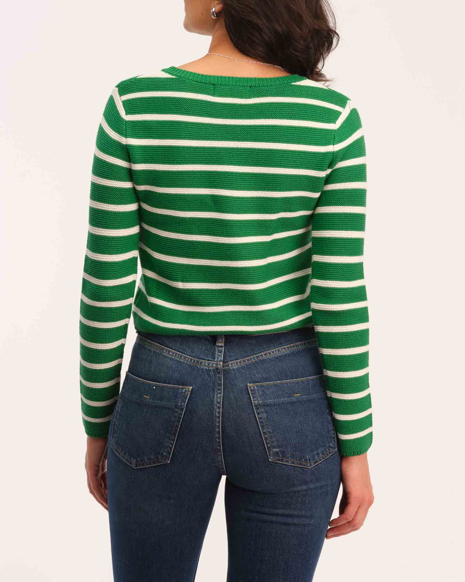 Truth Women's Cotton Crewneck Striped Sweater | JANE + MERCER