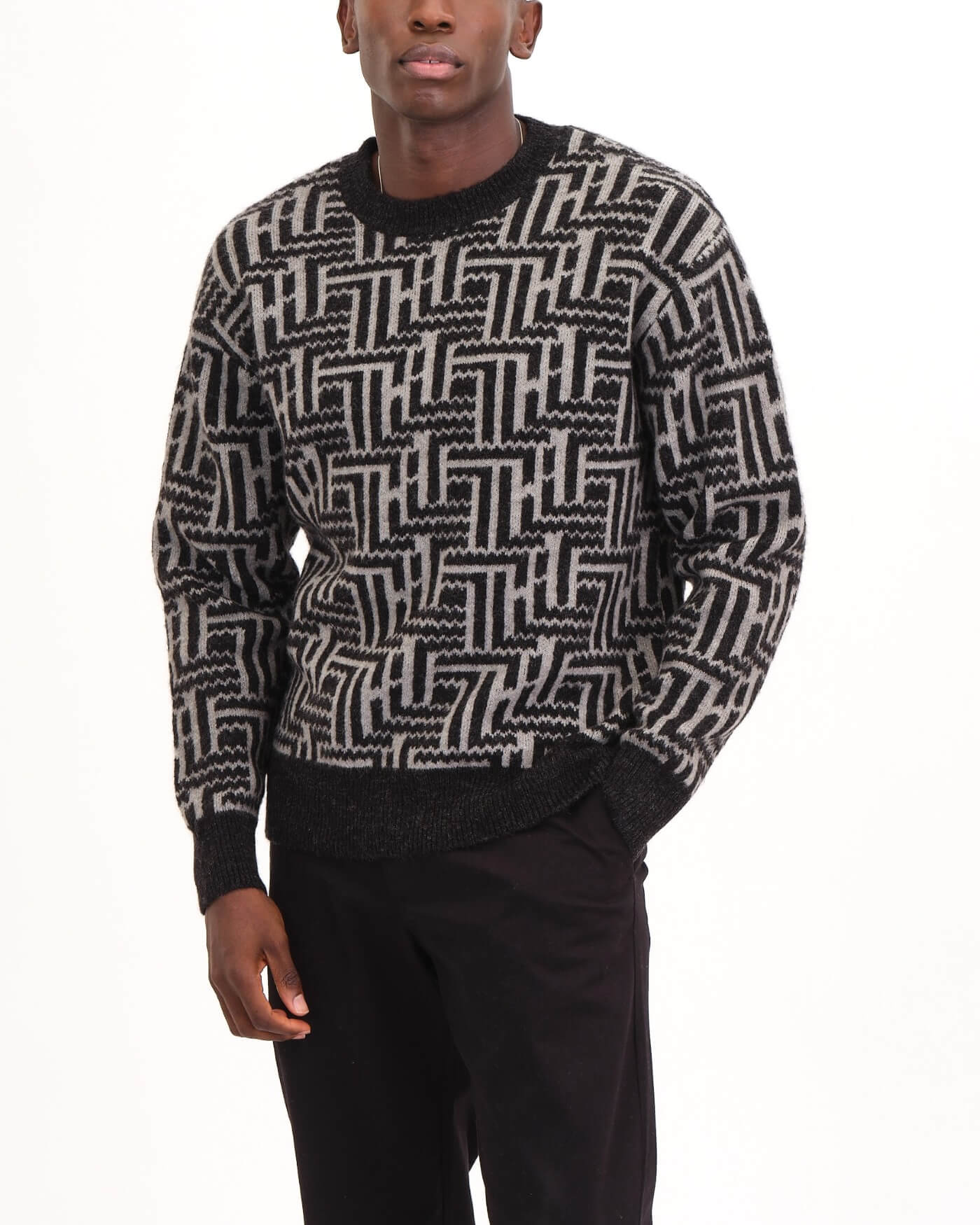 Shop Men's Bicolor Knit Crew Neck Sweater | Truth Men's | JANE + MERCER