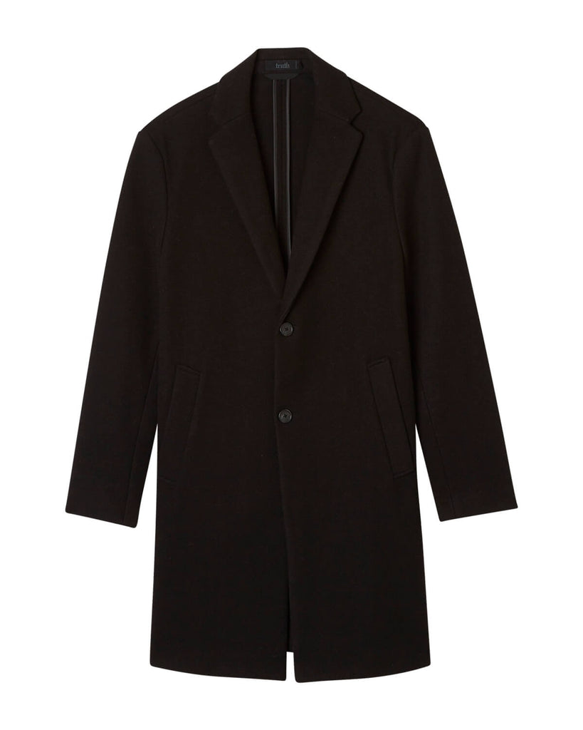 Men's Stretch Tailored Two-Button Coat, Black | Truth Men's