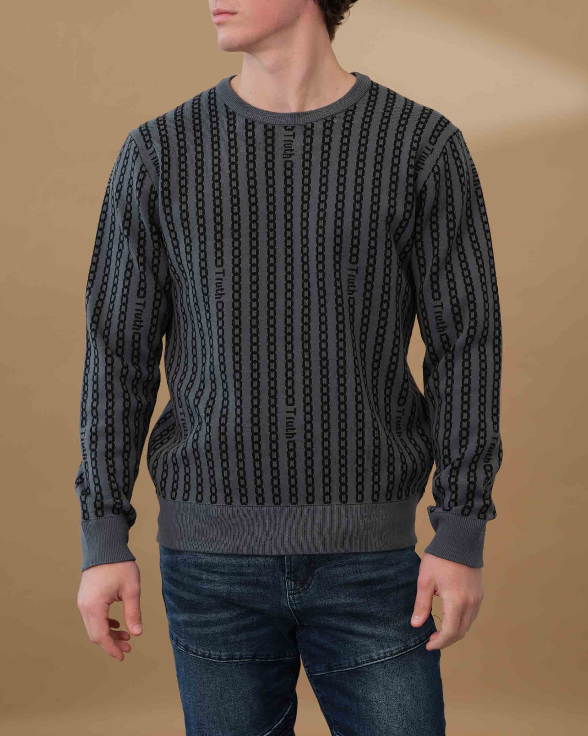 Chain Print Knit Pullover Sweater | Truth Men's | JANE + MERCER