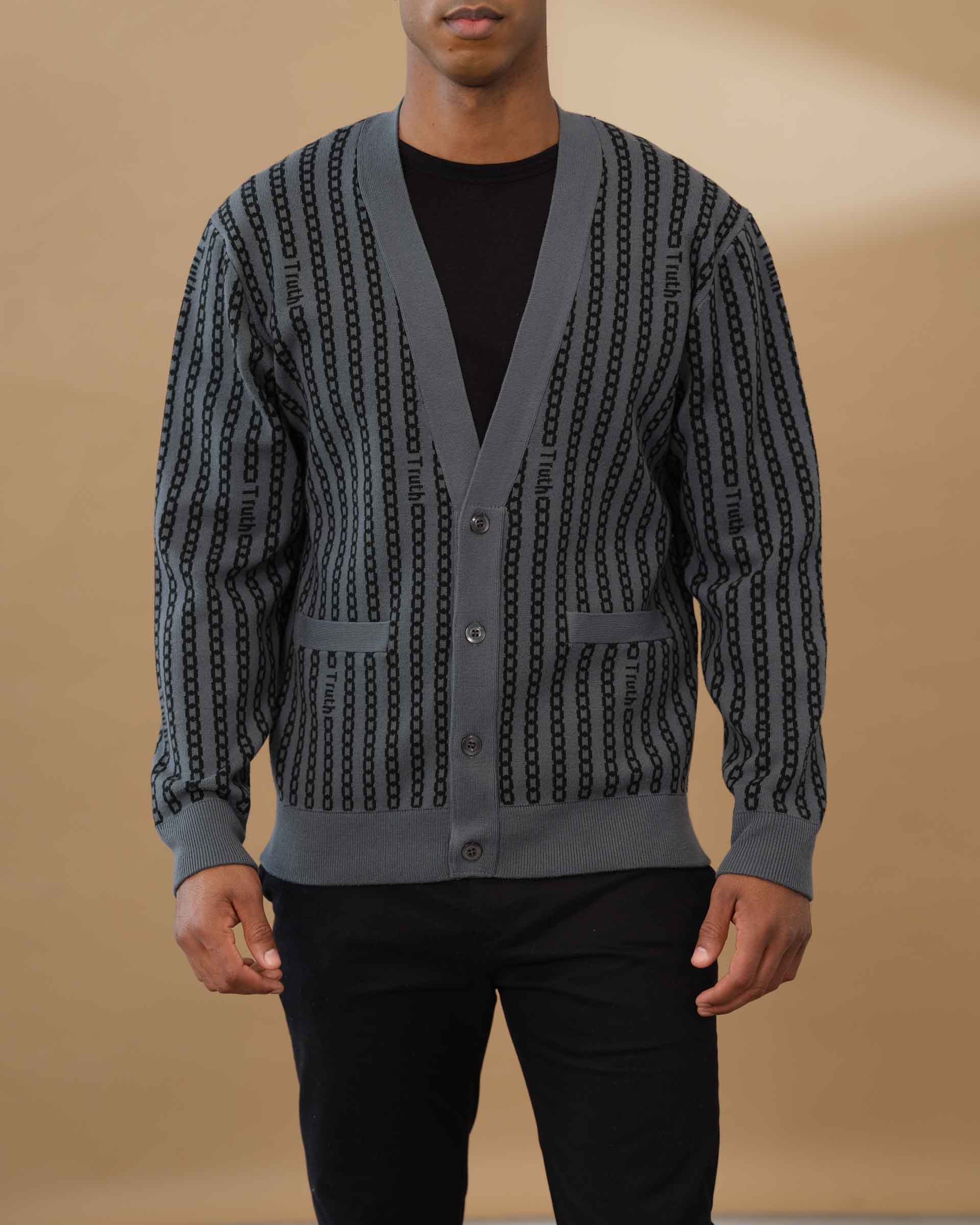 Jacquard Knit Button Down Cardigan Truth Men s