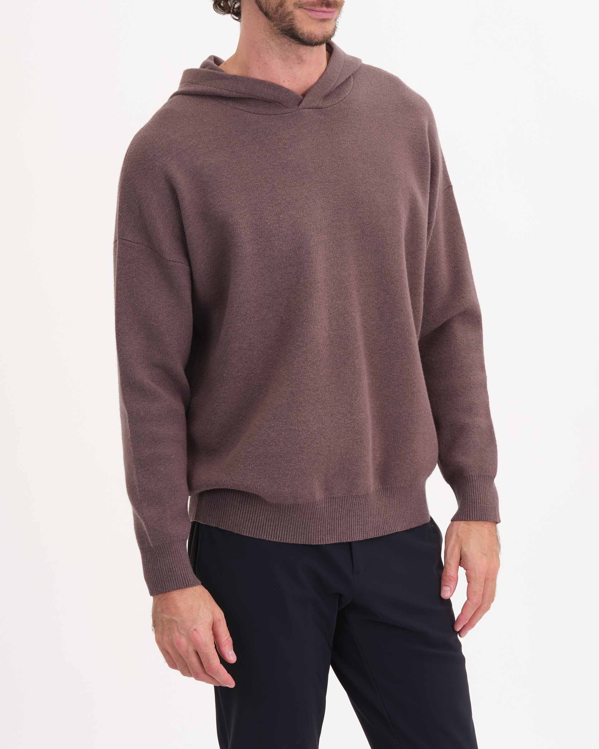 On sale Commerce Xander Hooded Henley Pullover Sweater Men Medium color Tan/Gray