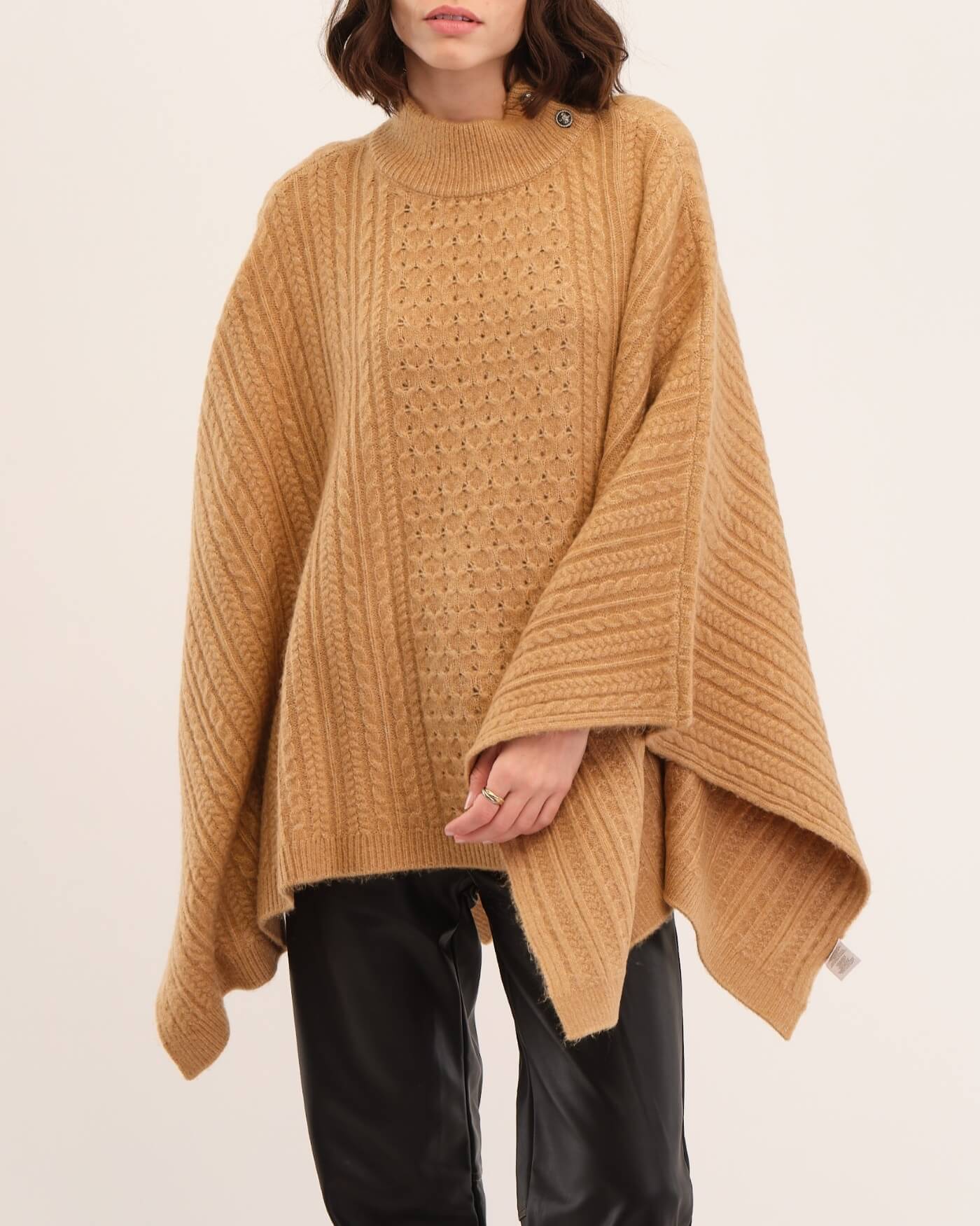 Mock neck clearance poncho