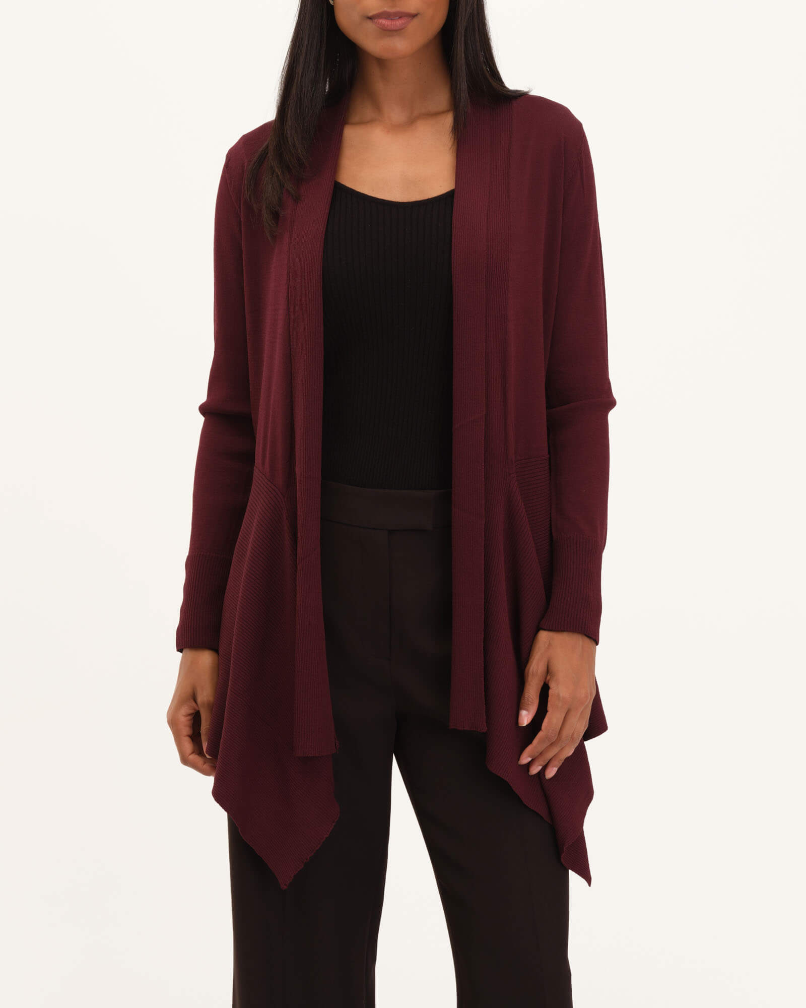 Open Front Shawl Cardigan Elie Elie Tahari Raisin L