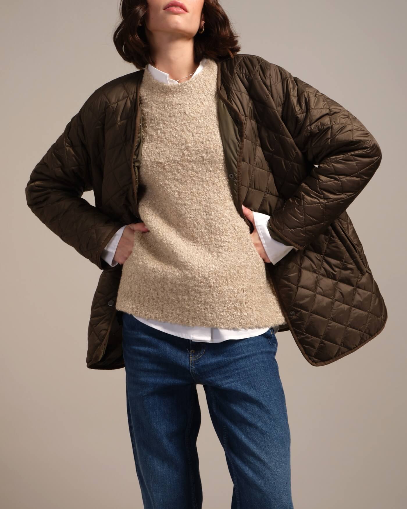 Shop Wool Blend Crew Neck Boucle Sweater | Elie Elie Tahari | JANE + MERCER