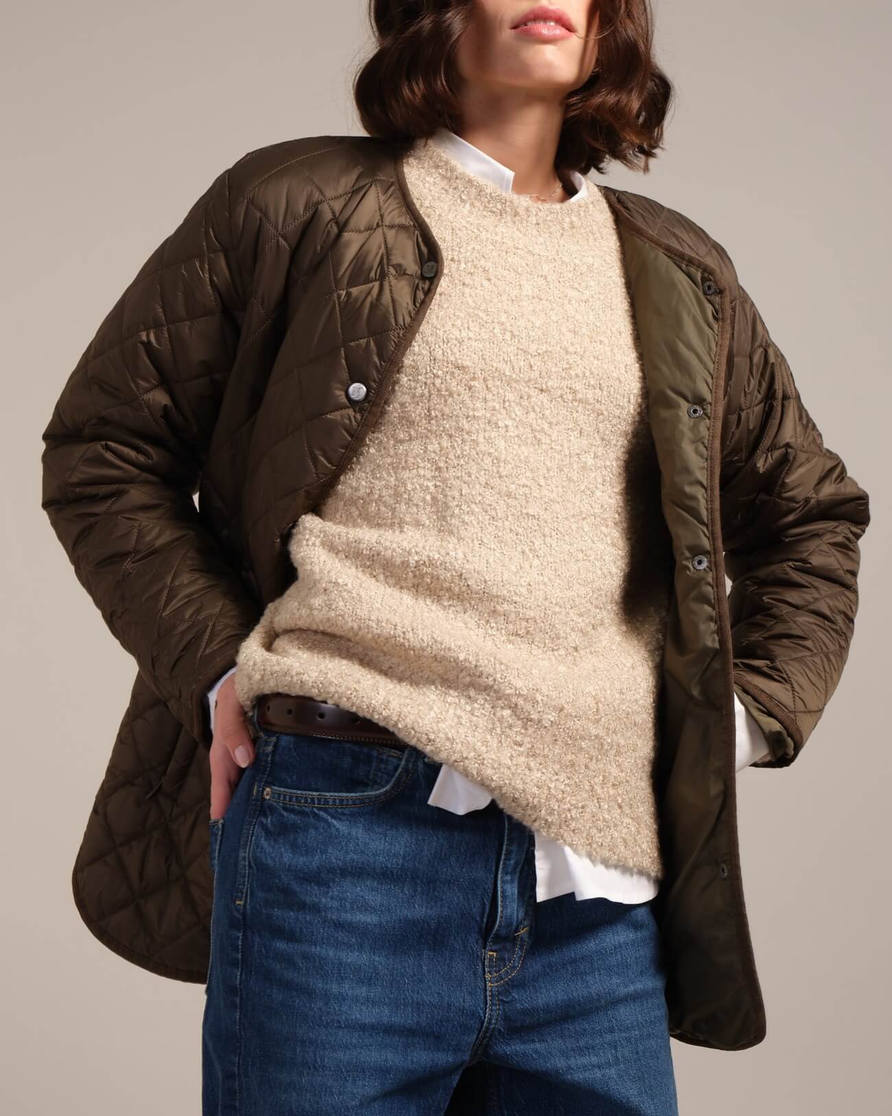 Shop Wool Blend Crew Neck Boucle Sweater | Elie Elie Tahari | JANE + MERCER