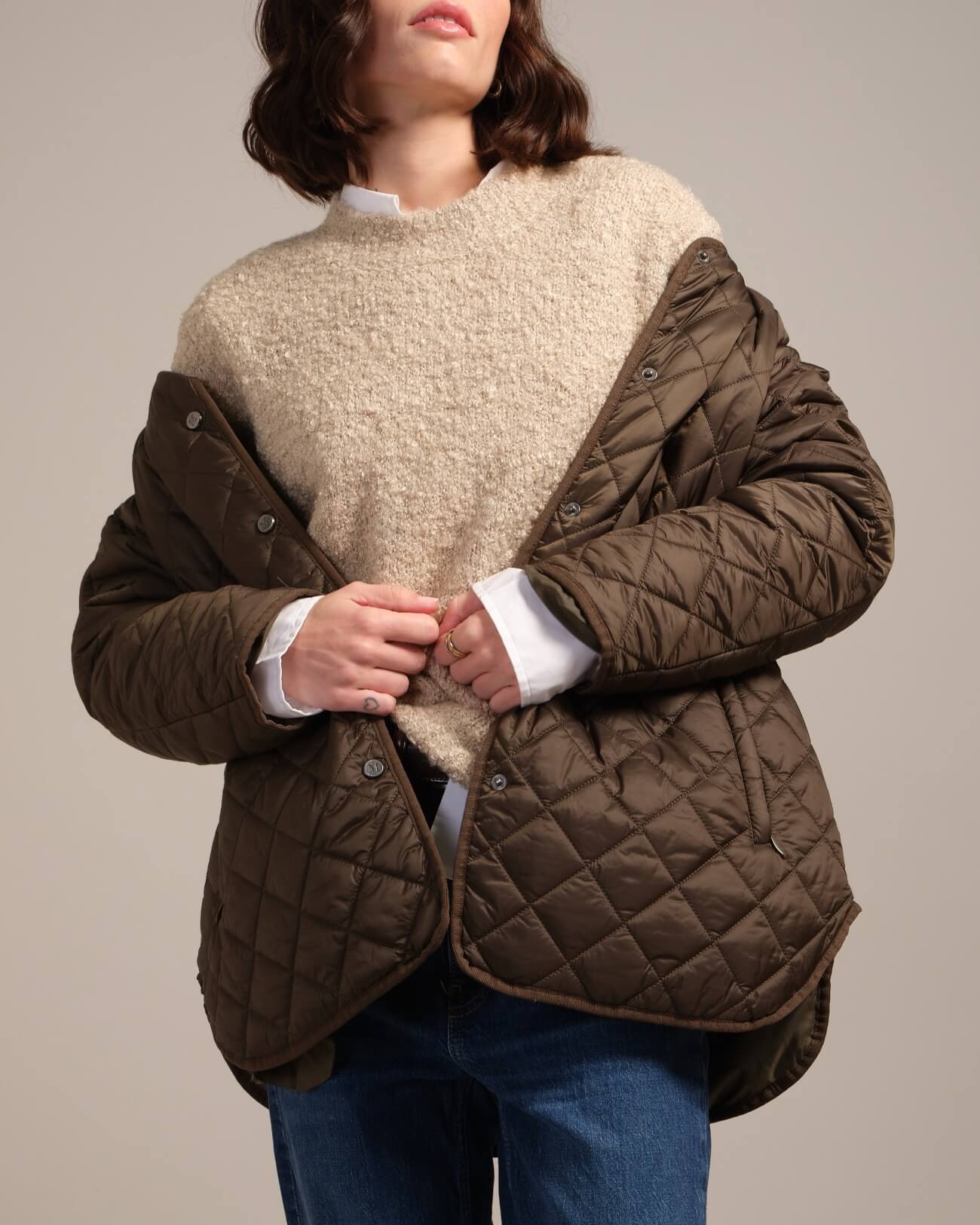 Wool Blend Crew Neck Boucle Sweater | Elie Elie Tahari | JANE + MERCER