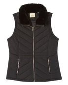 Fur Collar Quilted Vest | Elie Elie Tahari | JANE + MERCER