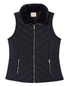 Fur Collar Quilted Vest | Elie Elie Tahari | JANE + MERCER